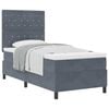 vidaXL Letto a molle con materasso Grigio scuro 90 x 200 cm Velluto