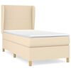 vidaXL Giroletto a Molle con Materasso Crema 90x200 cm inTessuto