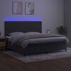 vidaXL Letto a Molle con Materasso e LED Grigio Scuro 200x200 cm