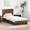 vidaXL Letto con Contenitore Rovere fum&eacute; 90 x 200 cm Legno multistrato