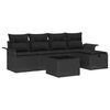 vidaXL Set Divano da Giardino con cuscino 6 pcs Nero Poly Rattan