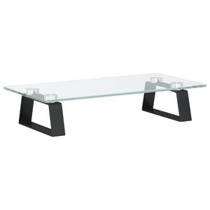vidaXL Supporto per Monitor Nero 40x20x8cm Vetro Temperato e Metallo