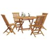 vidaXL Set da Pranzo per Giardino 5 pcs Marrone Legno di teak solido