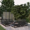 vidaXL Set Divani da Giardino 13 pz Nero in Legno Massello di Pino