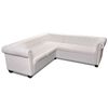 vidaXL Divano Angolare Chesterfield a 5 Posti Pelle Artificiale Bianca