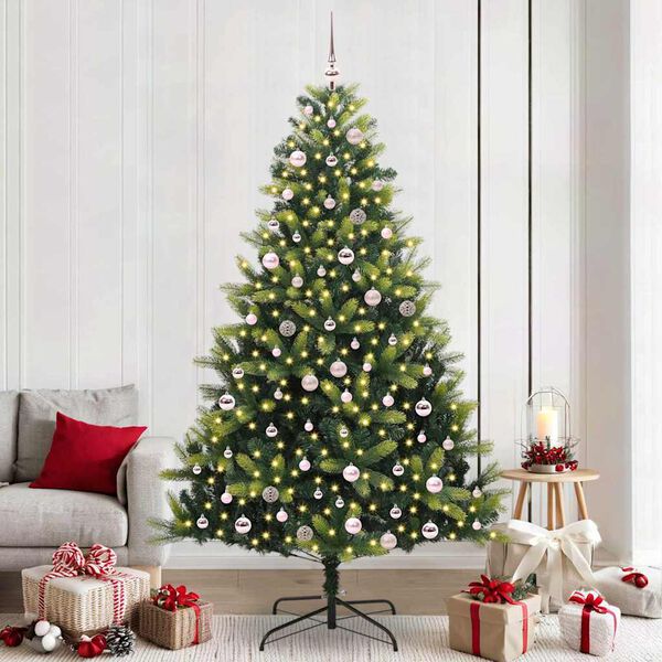 vidaXL Albero di Natale Artificiale a Cerniera con 300 LED 240 cm