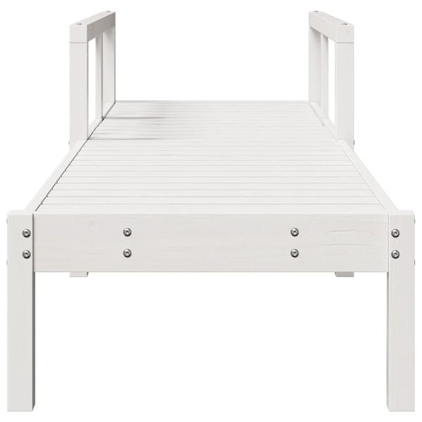 vidaXL Lettino Prendisole Bianco 199,5x62x55 cm Legno Massello di Pino