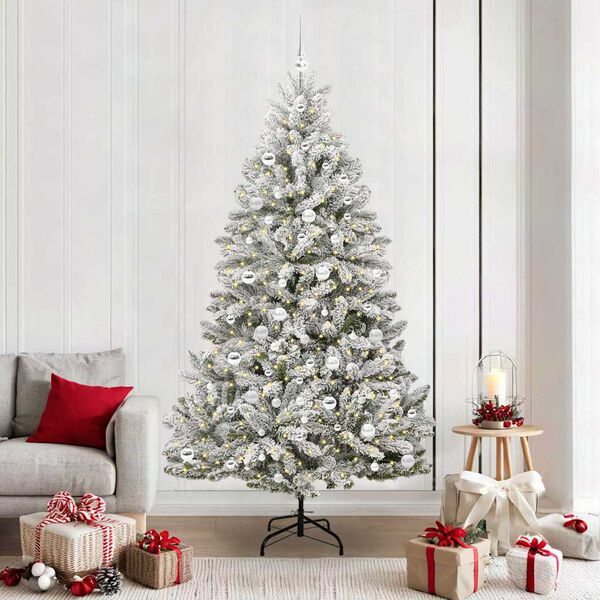 vidaXL Albero di Natale artificiale con 300 LED Verde e Bianco 210 cm