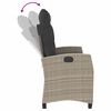 vidaXL Panca Reclinabile Giardino con Cuscini Grigio Chiaro Polyrattan