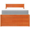 vidaXL Letto Cassetti e Materasso Marrone Cera 90x200cm Massello Pino
