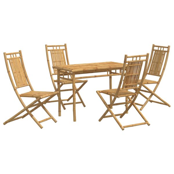 vidaXL Set da Pranzo da Giardino 5 pz in Bambù