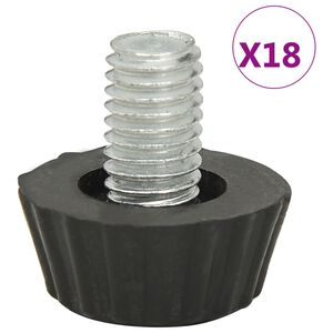 vidaXL Piedini per Mobili Regolabili M8 18 pz Neri