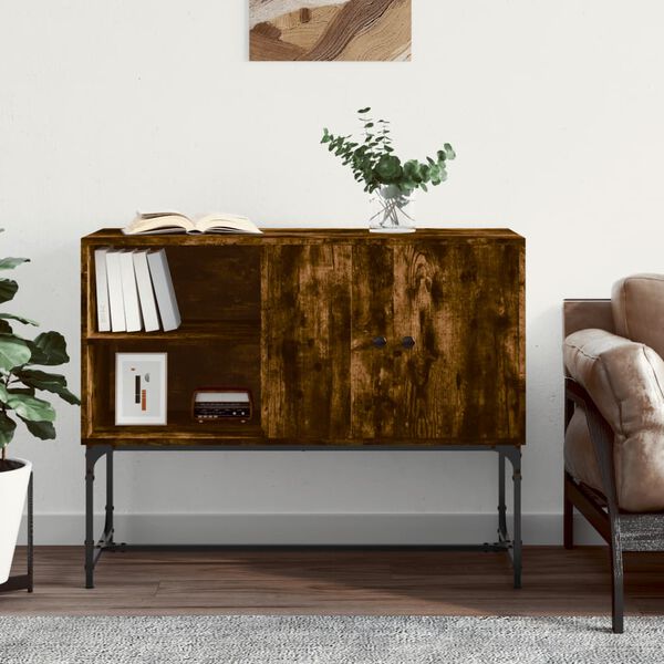vidaXL Credenza Rovere Fumo 100x40x79,5 cm in Legno Multistrato
