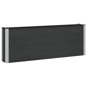vidaXL Letto rialzato da giardino Nero 200 x 30 x 72 cm