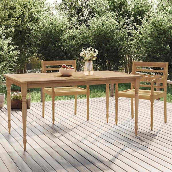 vidaXL Tavolo Batavia 85x85x75 cm Legno Massello di Teak