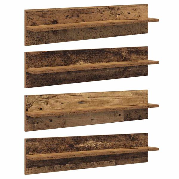 vidaXL Scaffali da parete 4 pcs Legno vecchio 80 x 11,5 x 18 cm