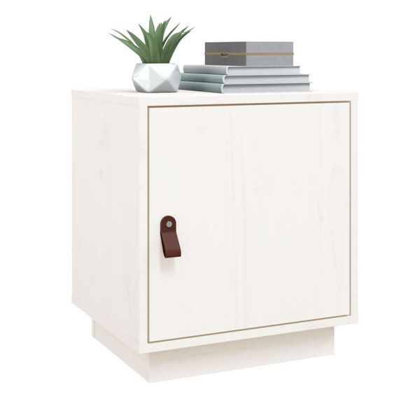 vidaXL Comodini Bianco 2 pz 40x34x45 cm in Legno Massello di Pino