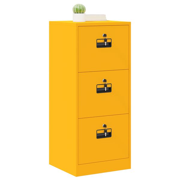 vidaXL Armadio per File Geometrico Giallo senape 45,5 x 42 x 106,5 cm