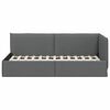 vidaXL Cornice del letto ad angolo Grigio scuro 100 cm x 200 cm