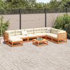 vidaXL Set Divani Giardino 9 pz con Cuscini Marrone Cera Massello Pino