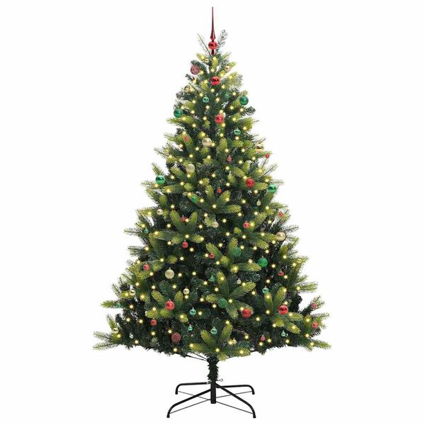 vidaXL Albero di Natale Artificiale a Cerniera con 300 LED 240 cm