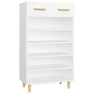 vidaXL Scarpiera Bianca 60x35x105 cm in Legno Multistrato