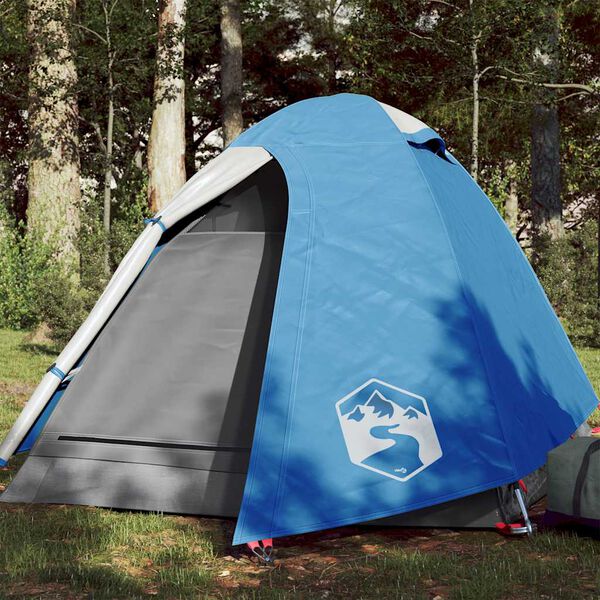 vidaXL Tenda da Campeggio a Cupola per 2 Persone Blu Impermeabile
