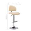 vidaXL Sgabelli da Bar 2 pz Crema in Similpelle
