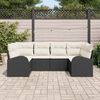 vidaXL Set Divano da Giardino 6 pcs Nero Rattan in Polipropilene