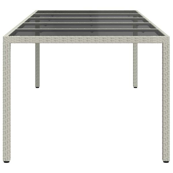 vidaXL Tavolo Giardino Bianco 250x100x75 cm Polyrattan Vetro Temperato