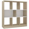 vidaXL Libreria Bianca e Rovere Sonoma 97,5x29,5x100 cm Multistrato