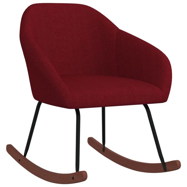 vidaXL Sedia a Dondolo Rosso Vino in Tessuto
