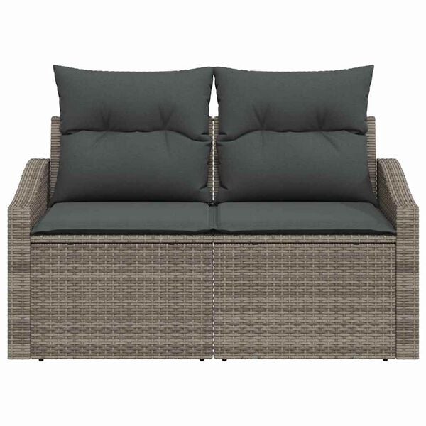 vidaXL Divano da giardino con cuscino 123 x 62 x 69 cm polyrattan