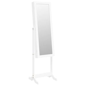 vidaXL Armadietto Portagioie a Specchio Luci a LED Autoportante Bianco