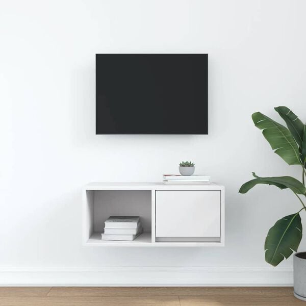 vidaXL Mobile Porta TV Bianco 60x31x25,5 cm in Legno Multistrato