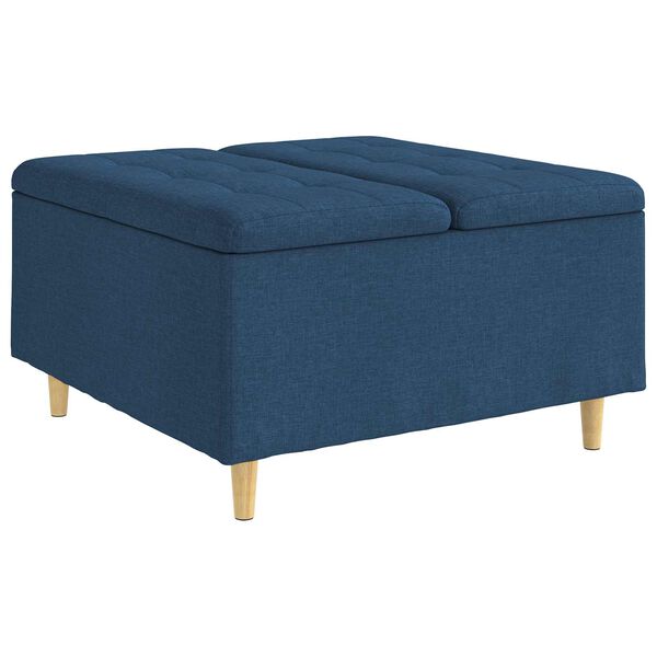 vidaXL Pouf contenitore con cuscino Blu 80 x 80 x 45 cm Tessuto