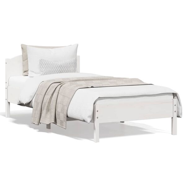 vidaXL Letto senza Materasso Bianco 90x200 cm Legno Massello di Pino
