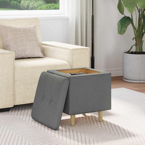vidaXL Pouf contenitore Grigio scuro 40 x 40 x 45 cm Tessuto