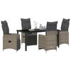 vidaXL Set da Pranzo per Giardino con cuscino 5 pcs Grigio polyrattan