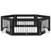 vidaXL Cancello per cani con supporti 6 pcs Rovere Nero 100 x 60 cm