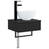 vidaXL Lavabo da Parete Nero 40 x 35 x 39 cm Legno ingegnerizzato