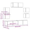 vidaXL Set Mobile TV 7 pz Montato a Parete Rovere in Legno Multistrato