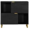 vidaXL Credenza Nera 80x33x75 cm in Legno Multistrato