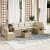vidaXL Set Divani da Giardino 7 pz con Cuscini Beige in Polyrattan