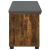 vidaXL Panca per ingresso con cuscino Rovere fum&eacute; 100 x 38 x 46 cm