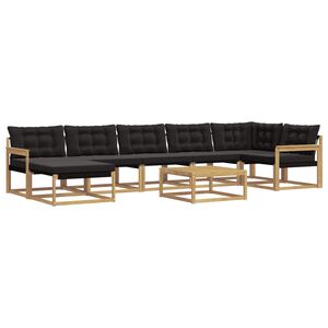 vidaXL Set di divani da esterno 8 pz Bianco e Nero