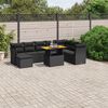 vidaXL Set Divani da Giardino 9 pz con Cuscini Nero in Polyrattan