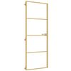 vidaXL Porta Interni Sottile Oro 76x201,5cm Vetro Temperato Alluminio