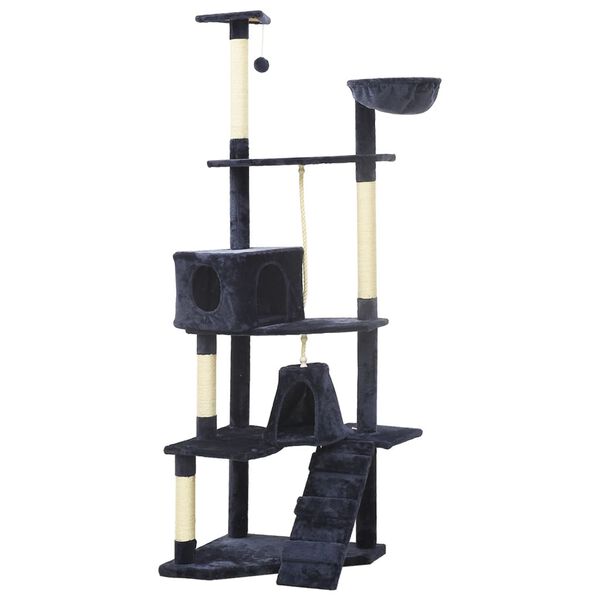 vidaXL Albero per Gatti con Tiragraffi in Sisal Blu 260 cm