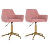 vidaXL Sedie da Pranzo Girevoli 2 pz Rosa in Velluto